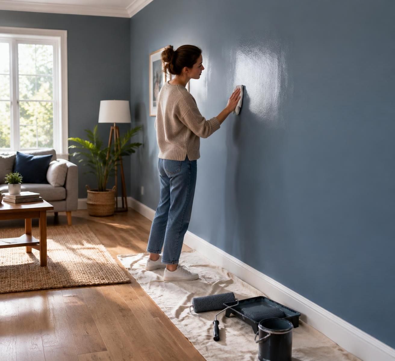 apprenez &agrave; &eacute;liminer les traces brillantes, pr&eacute;parer le mur et choisir la bonne peinture pour obtenir un r&eacute;sultat uniforme dans votre salon.